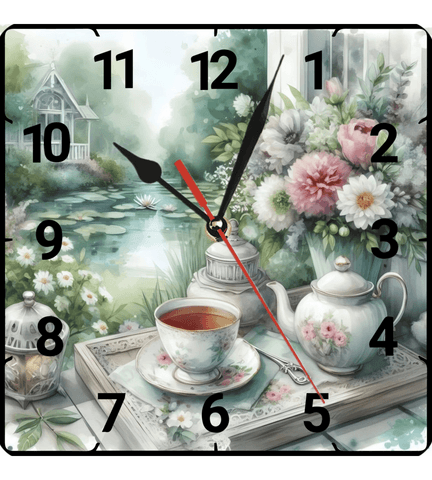 Çay keyfi vintage baskı metal hediyelim dekoratif kaliteli duvar saati