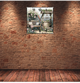 Su kuyusu vintage baskı metal hediyelim dekoratif kaliteli duvar saati