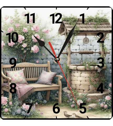 Su kuyusu vintage baskı metal hediyelim dekoratif kaliteli duvar saati