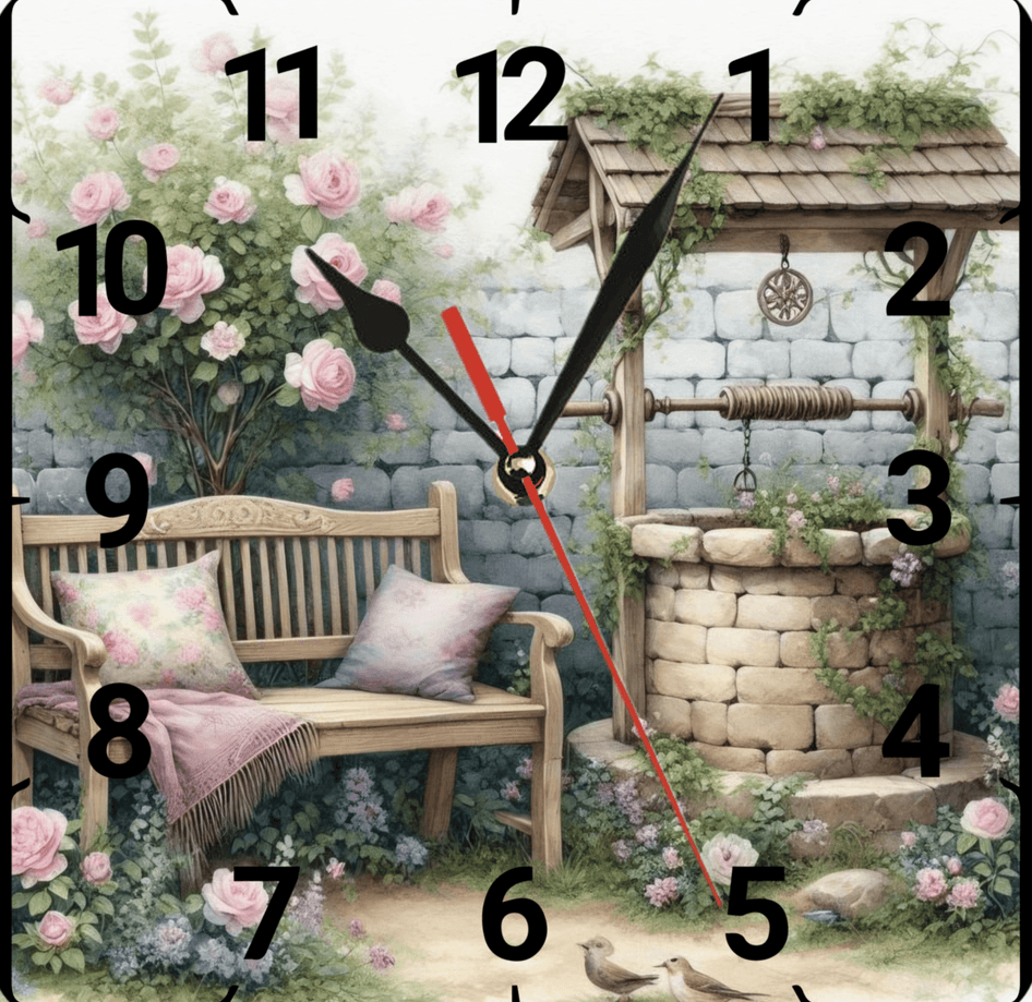 Su kuyusu vintage baskı metal hediyelim dekoratif kaliteli duvar saati