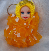 silikon tüllü turuncu bebek lüks anahtarlık çanta aksesuar