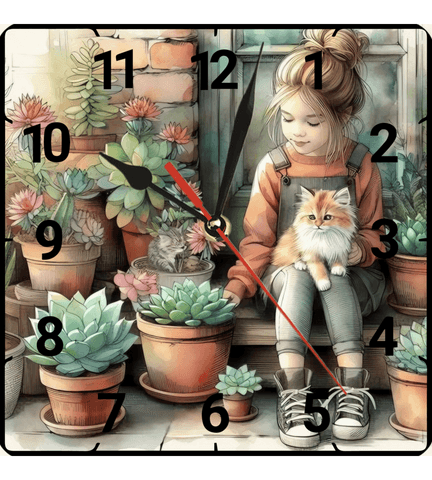 Skulent vintage baskı metal hediyelim dekoratif kaliteli duvar saati