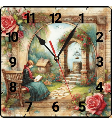 Su kuyusu vintage baskı metal hediyelim dekoratif kaliteli duvar saati