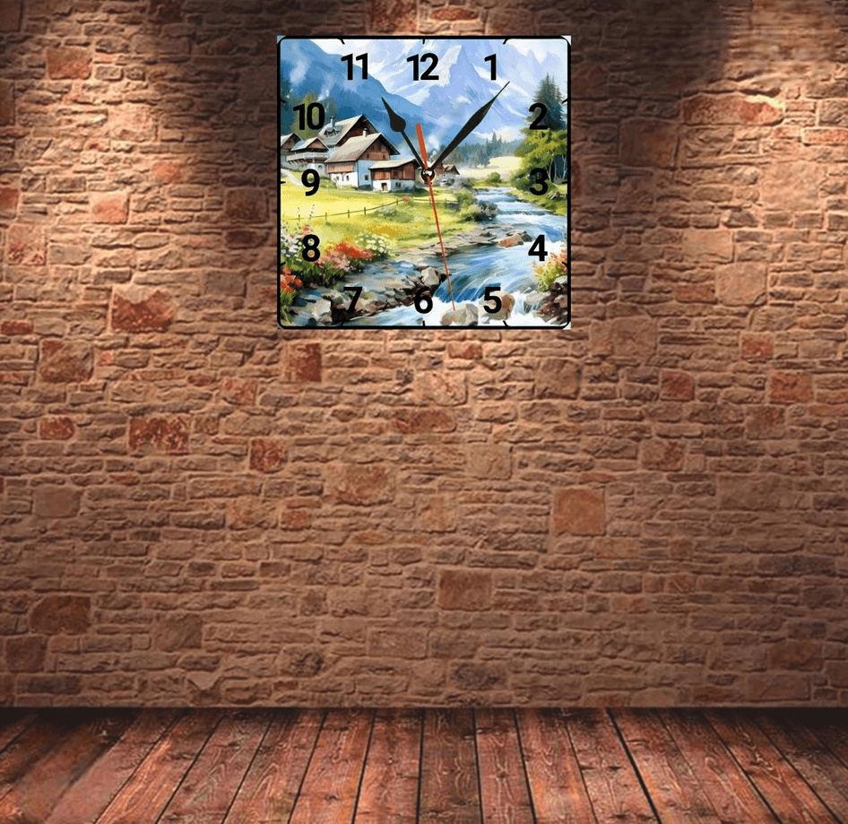 Dağ evi vintage baskı metal hediyelim dekoratif kaliteli duvar saati