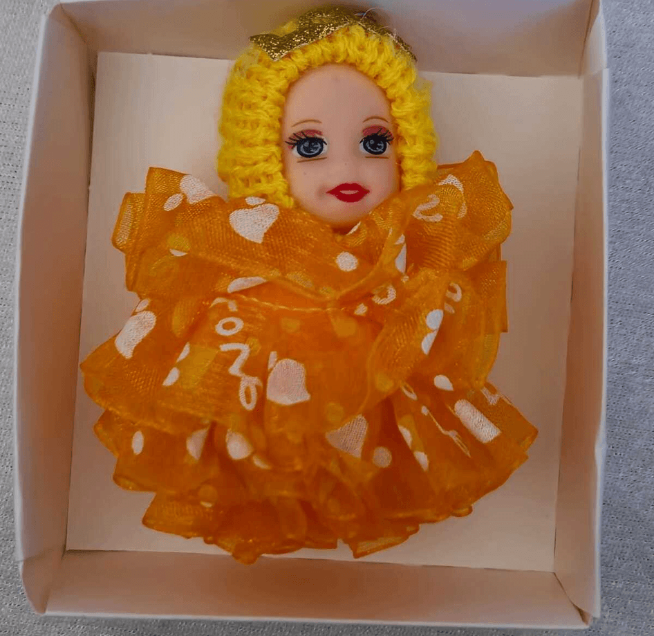 silikon tüllü turuncu bebek lüks anahtarlık çanta aksesuar