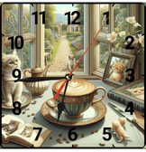 Kahve vintage baskı metal hediyelim dekoratif kaliteli duvar saati