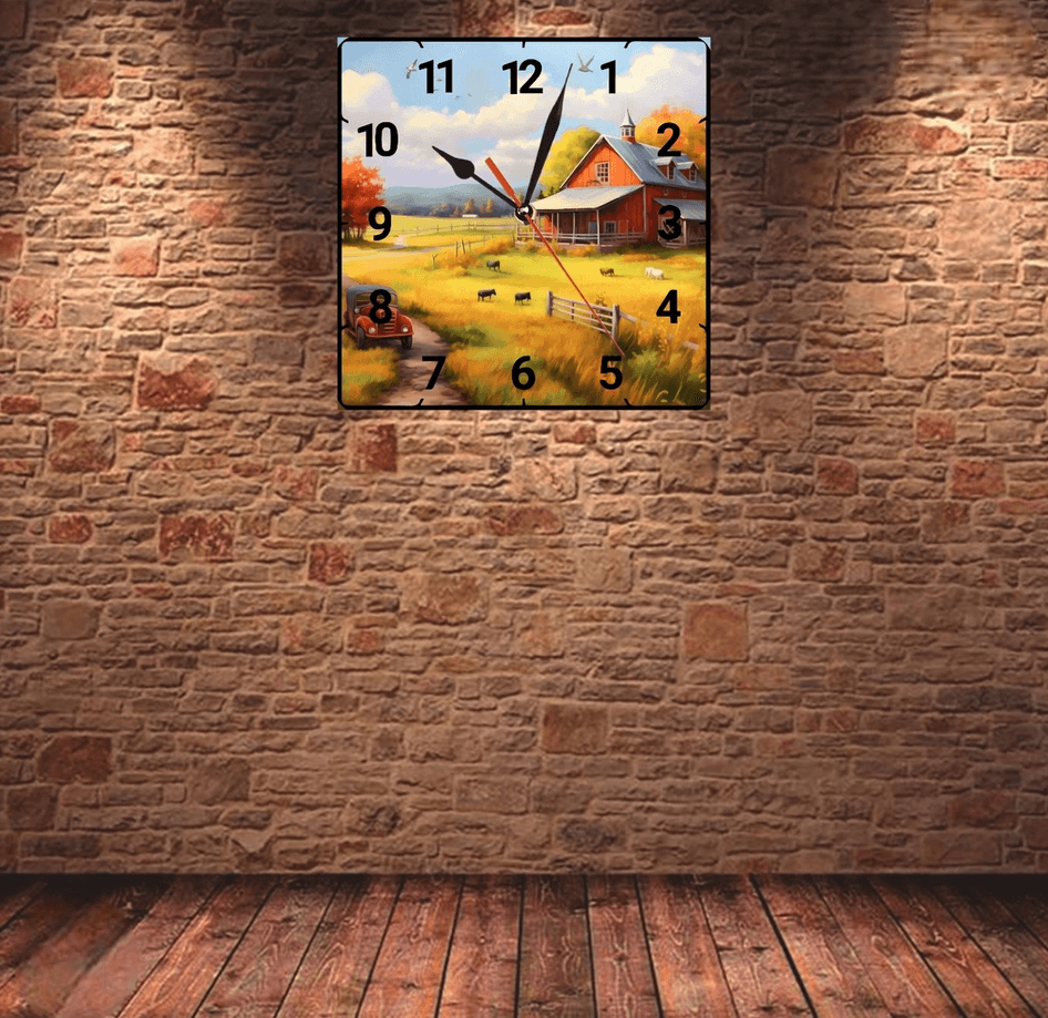 Çiftlik vintage baskı metal hediyelim dekoratif kaliteli duvar saati