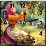 Zeytin vintage baskı metal hediyelim dekoratif kaliteli duvar saati