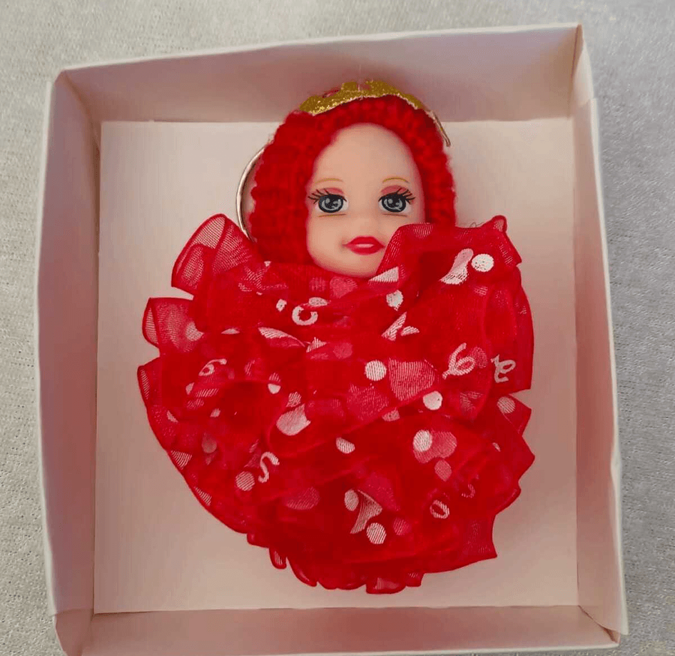 silikon tüllü kırmızı bebek lüks anahtarlık çanta aksesuar