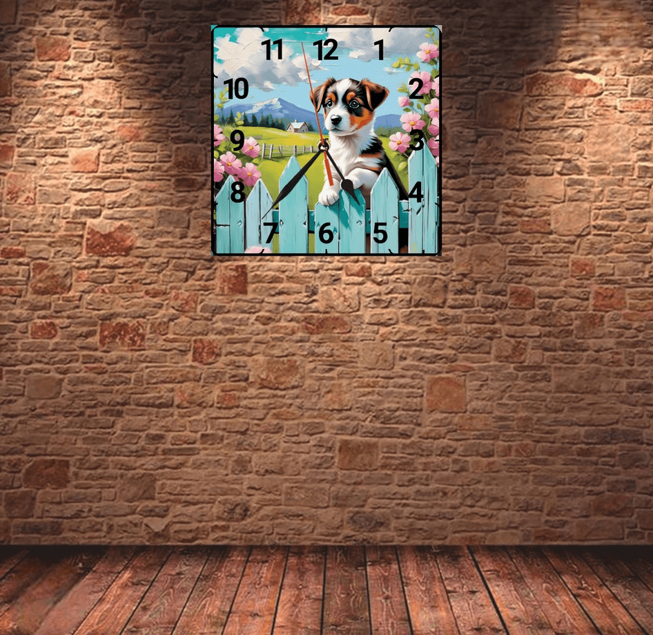 Sevimli köpek vintage baskı metal hediyelim dekoratif kaliteli duvar saati
