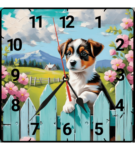 Sevimli köpek vintage baskı metal hediyelim dekoratif kaliteli duvar saati