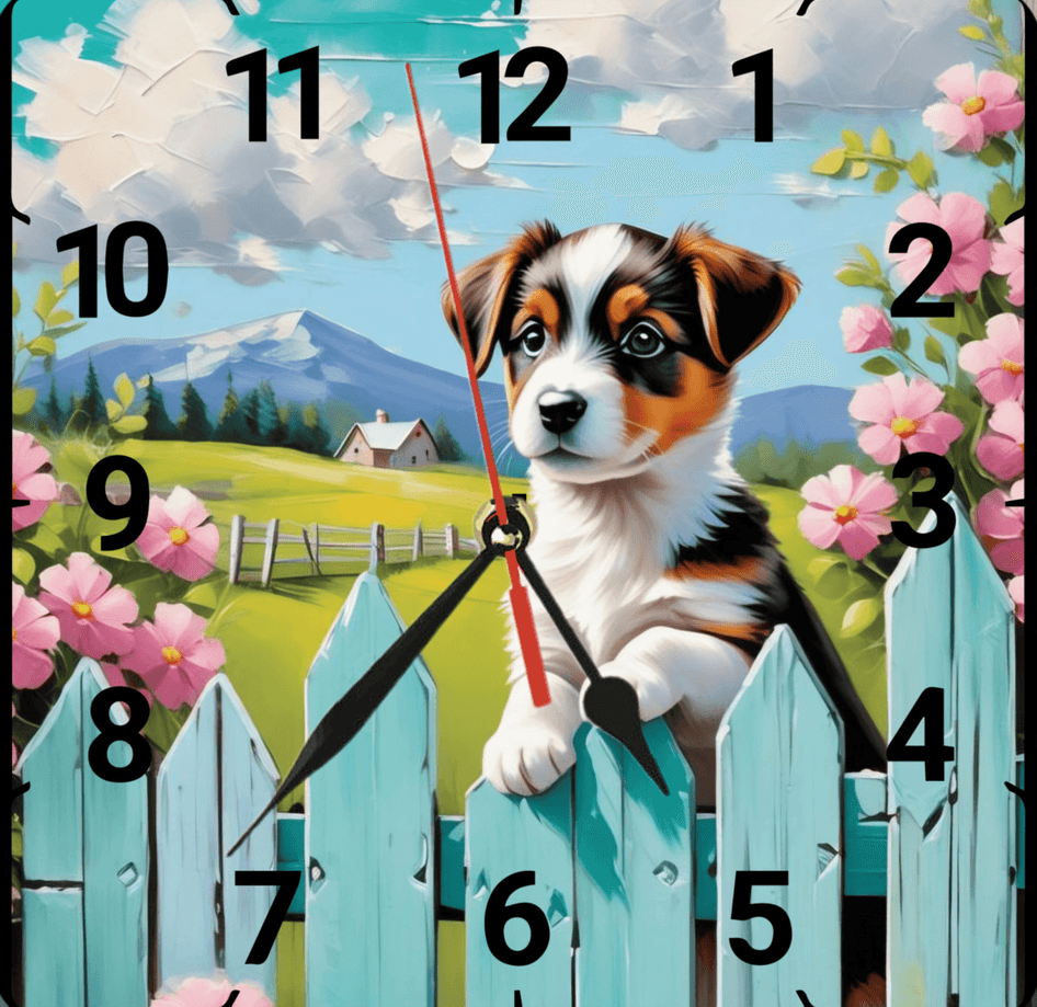 Sevimli köpek vintage baskı metal hediyelim dekoratif kaliteli duvar saati