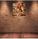 Kediler partide vintage baskı metal hediyelim dekoratif kaliteli duvar saati