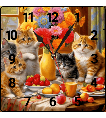 Kediler partide vintage baskı metal hediyelim dekoratif kaliteli duvar saati
