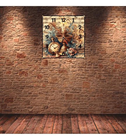 Kandil vintage baskı metal hediyelim dekoratif kaliteli duvar saati