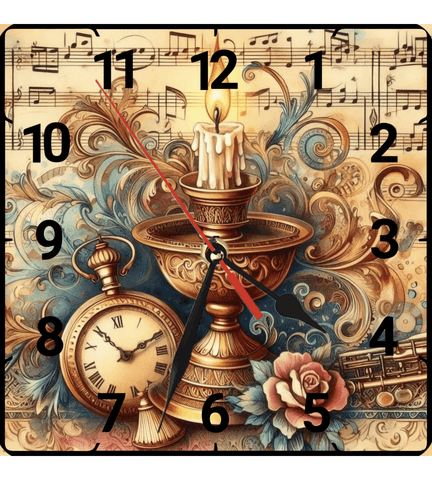 Kandil vintage baskı metal hediyelim dekoratif kaliteli duvar saati