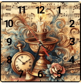 Kandil vintage baskı metal hediyelim dekoratif kaliteli duvar saati