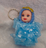 silikon mavi tüllü bebek lüks anahtarlık çanta aksesuar