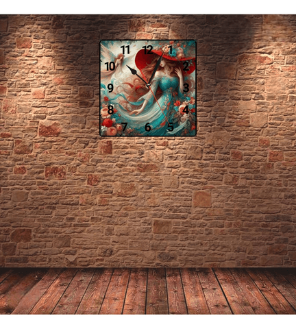 Yeşil peri vintage baskı metal hediyelim dekoratif kaliteli duvar saati