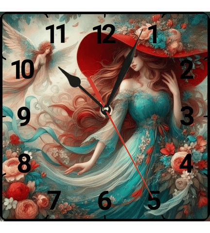 Yeşil peri vintage baskı metal hediyelim dekoratif kaliteli duvar saati