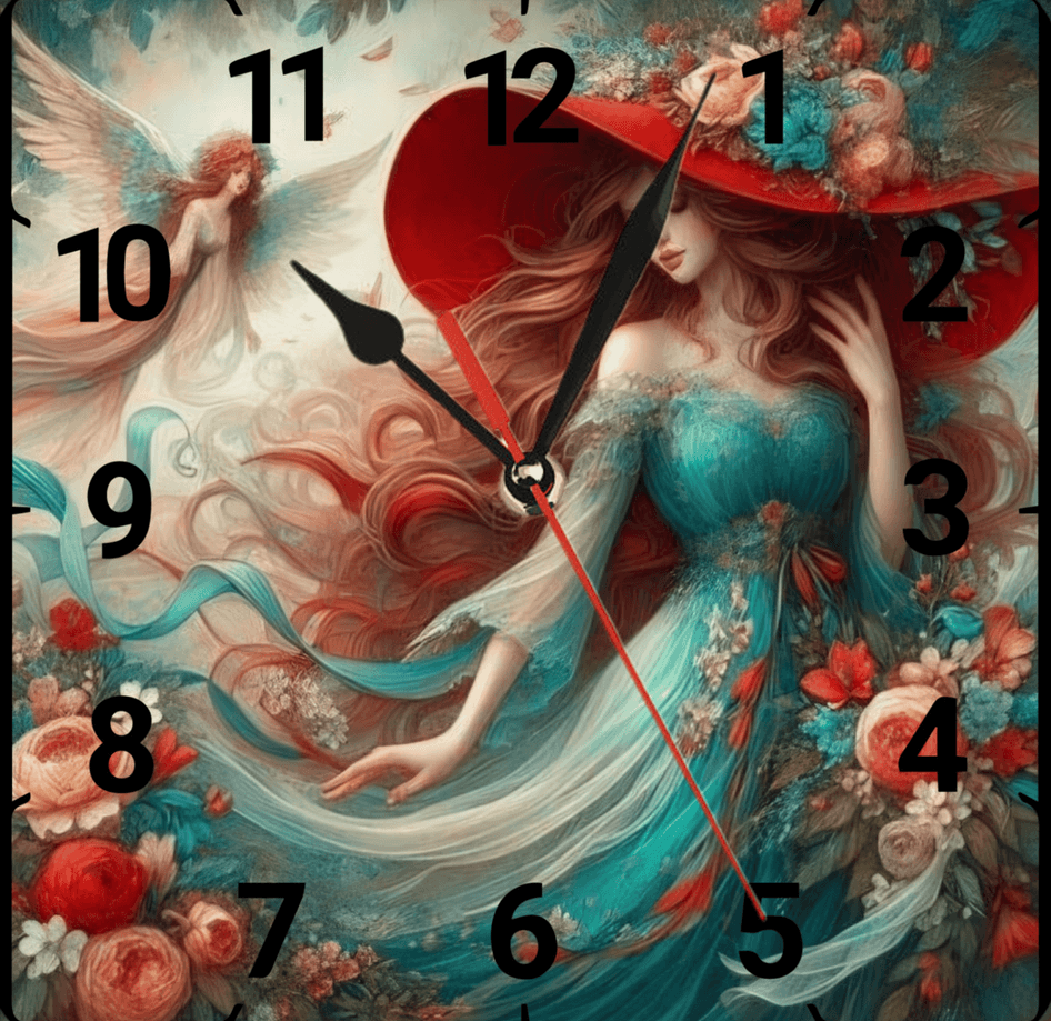 Yeşil peri vintage baskı metal hediyelim dekoratif kaliteli duvar saati