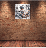 Küçük adam vintage baskı metal hediyelim dekoratif kaliteli duvar saati