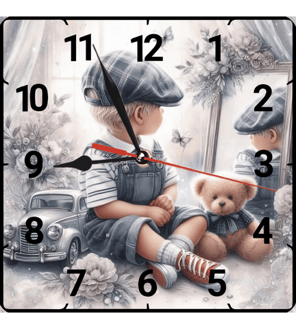 Küçük adam vintage baskı metal hediyelim dekoratif kaliteli duvar saati