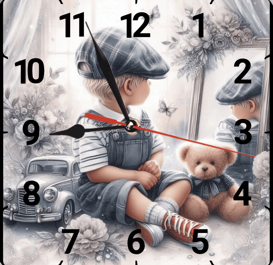 Küçük adam vintage baskı metal hediyelim dekoratif kaliteli duvar saati