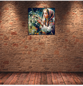 Kır çiçeği vintage baskı metal hediyelim dekoratif kaliteli duvar saati