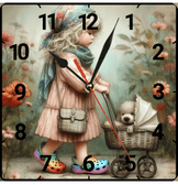 Minik dostlar vintage baskı metal hediyelim dekoratif kaliteli duvar saati