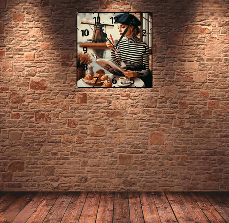 Rüzgar gülü vintage baskı metal hediyelim dekoratif kaliteli duvar saati