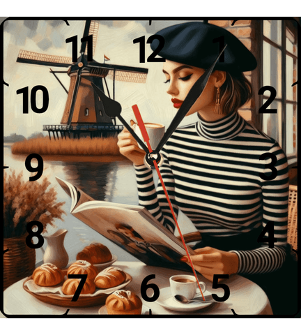 Rüzgar gülü vintage baskı metal hediyelim dekoratif kaliteli duvar saati