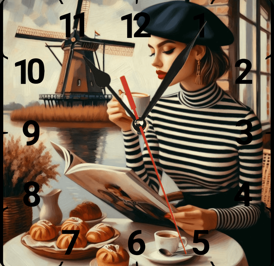 Rüzgar gülü vintage baskı metal hediyelim dekoratif kaliteli duvar saati