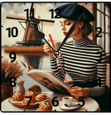 Rüzgar gülü vintage baskı metal hediyelim dekoratif kaliteli duvar saati