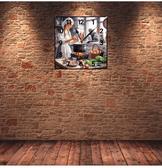 Mutfak vintage baskı metal hediyelim dekoratif kaliteli duvar saati