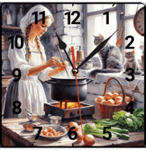 Mutfak vintage baskı metal hediyelim dekoratif kaliteli duvar saati