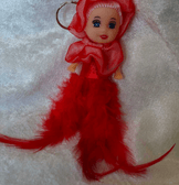 silikon kırmızı tüğlü bebek lüks anahtarlık çanta aksesuar