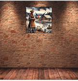 Göl evi vintage baskı metal hediyelim dekoratif kaliteli duvar saati