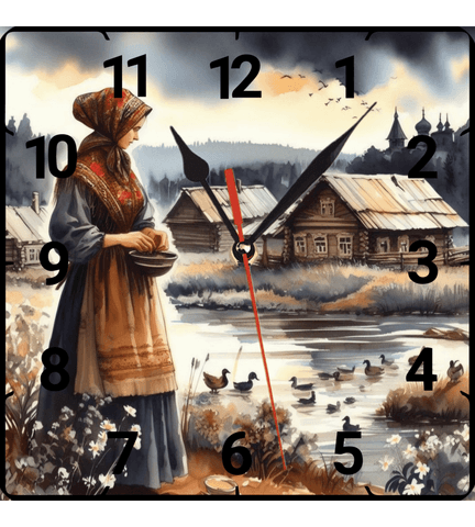 Göl evi vintage baskı metal hediyelim dekoratif kaliteli duvar saati