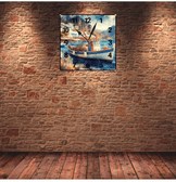 Balıkçı kasabası vintage baskı metal hediyelim dekoratif kaliteli duvar saati