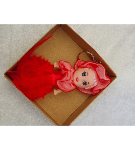 silikon kırmızı tüğlü bebek lüks anahtarlık çanta aksesuar