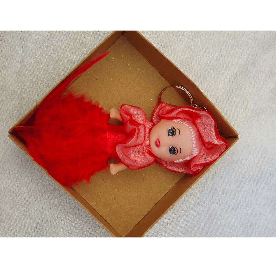 silikon kırmızı tüğlü bebek lüks anahtarlık çanta aksesuar