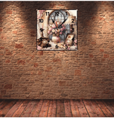 Vazodaki çiçekler vintage baskı metal hediyelim dekoratif kaliteli duvar saati