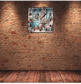 Teras keyfi vintage baskı metal hediyelim dekoratif kaliteli duvar saati