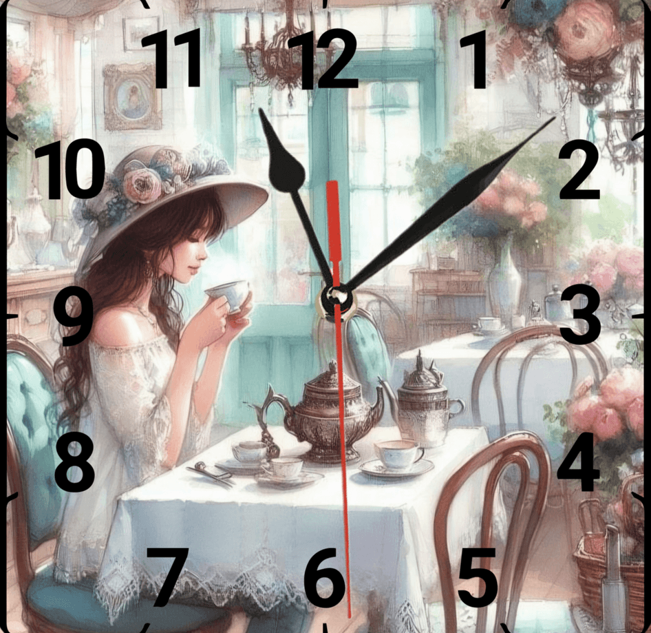 Çay keyfi vintage baskı metal hediyelim dekoratif kaliteli duvar saati