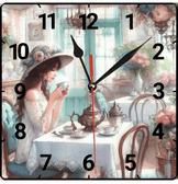 Çay keyfi vintage baskı metal hediyelim dekoratif kaliteli duvar saati