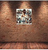 Mutfak kahve keyfi vintage baskı metal hediyelim dekoratif kaliteli duvar saati