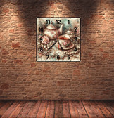 Çay keyfi vintage baskı metal hediyelim dekoratif kaliteli duvar saati