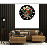 Osmanlı arması baskı metal duvar saati hediyelik ev dekorasyon