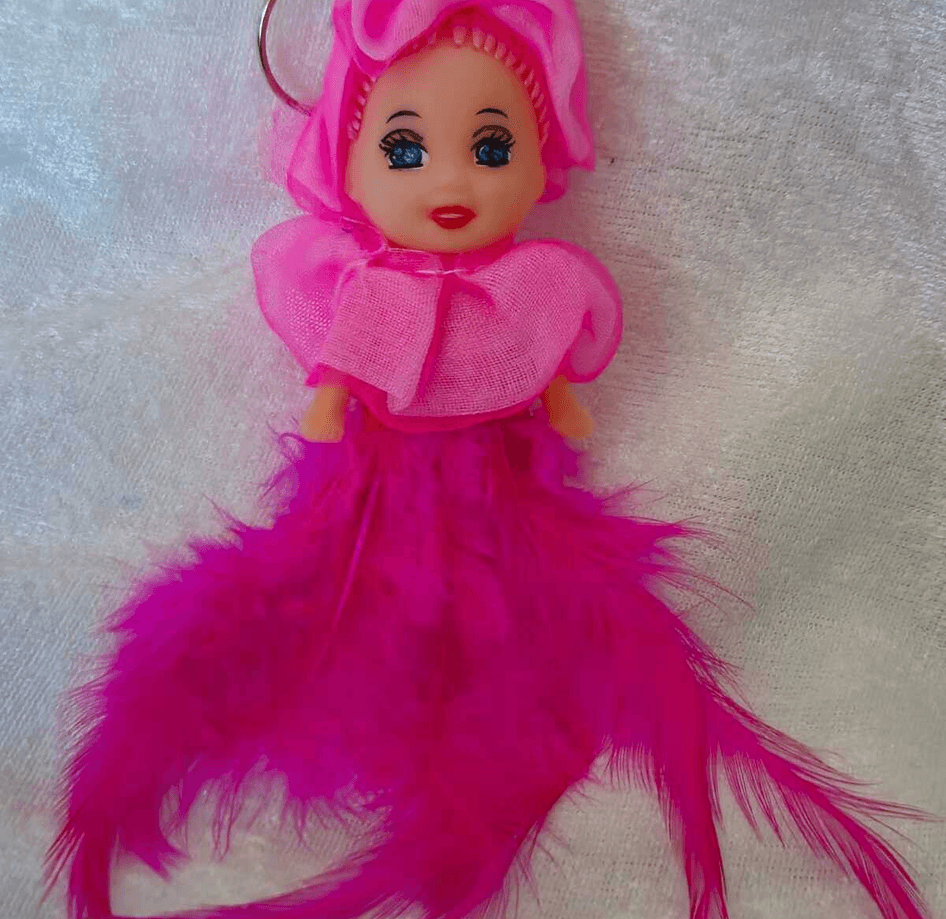 silikon fuşya tüğlü bebek lüks anahtarlık çanta aksesuar